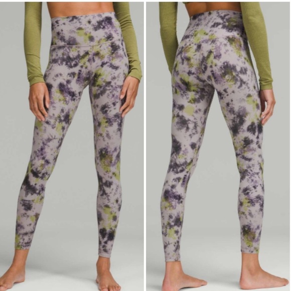 Lululemon Align High-Rise Pant 28" Radial Tie Dye Mauve Grey Size 12 W5DM9S - Picture 1 of 11